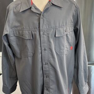 IQ Series Fire Retardant Dark Gray Shirt with Red Tag